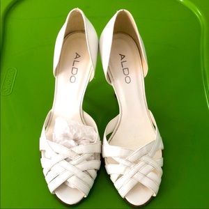Aldo White Heel Sandals